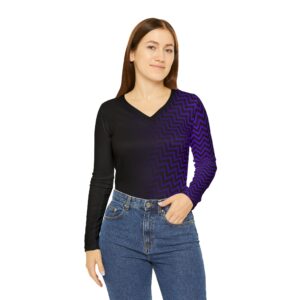 Long Sleeve Purple V Tee