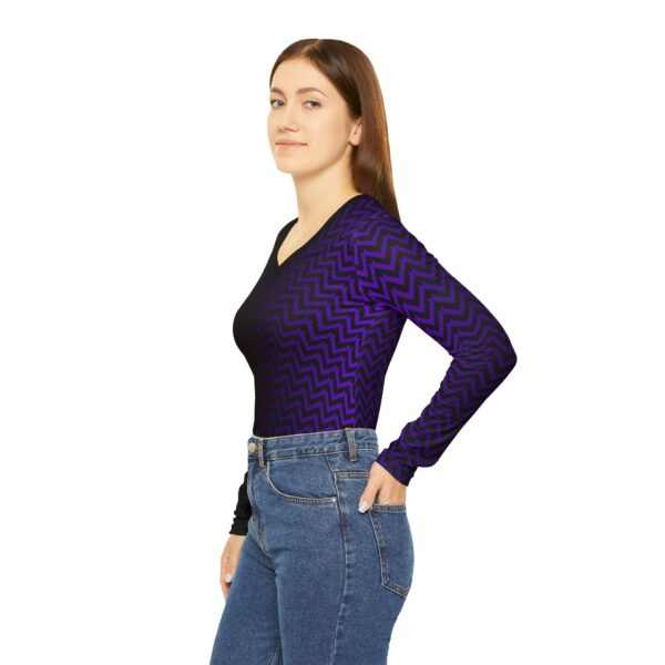 Long Sleeve Purple V Tee - Image 3