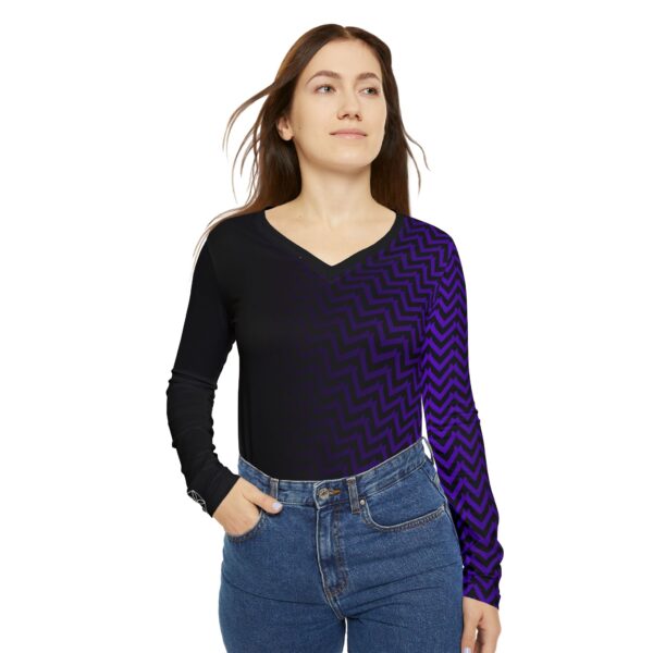 Long Sleeve Purple V Tee - Image 5