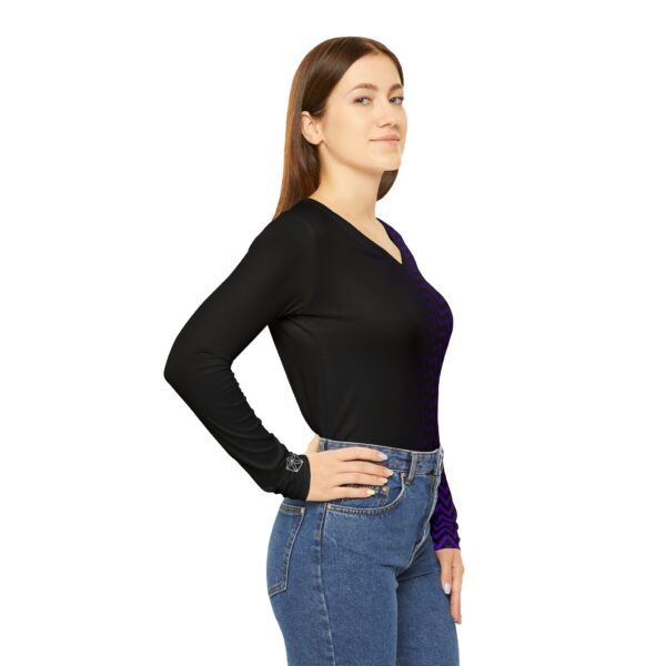 Long Sleeve Purple V Tee - Image 4