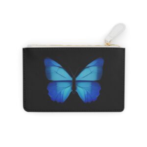 Blue Butterfly Mini Clutch Bag