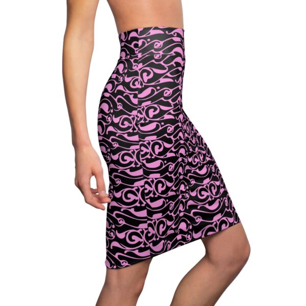 Pink Leaf Pencil Skirt - Image 3