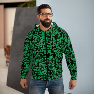 Green Dot Zip Hoodie